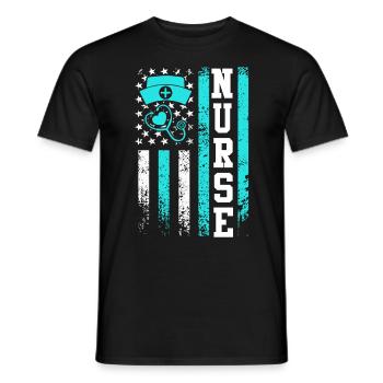 USA Nurse Nursing Nurse Nurse - Men's T-Shirt - black - Front - AI Model Male 178 light (178cm)