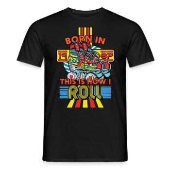 Né en 1987 C’est comme ça que je roule - T-shirt homme - noir - Devant - AI Model Male 178 light (178cm)