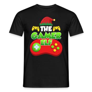 The Gamer Elf Gaming - Männer T-Shirt - Schwarz - Vorne - AI Model Male 178 light (178cm)