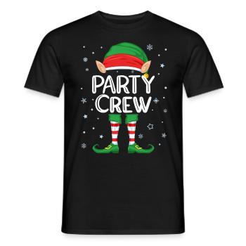 Party Crew Elf Costume Christmas Partner Look - Men's T-Shirt - black - Front - AI Model Male 178 light (178cm)