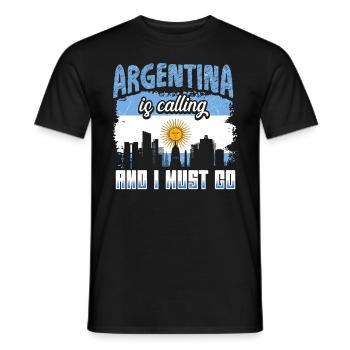 Argentina Flag - Men's T-Shirt - black - Front - AI Model Male 178 light (178cm)