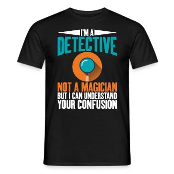 Ich Bin Ein Detektiv, Keine - Männer T-Shirt - Schwarz - Vorne - AI Model Male 178 light (178cm)