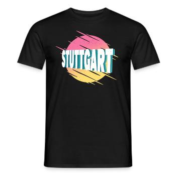 Stuttgart Germany City Font Vintage Retro - Men's T-Shirt - black - Front - AI Model Male 178 light (178cm)