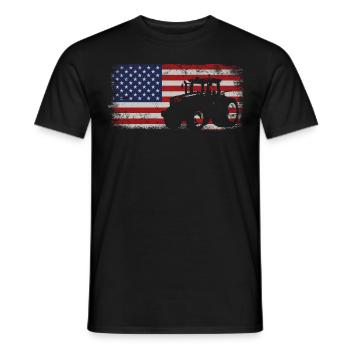 Farming Farmer American Flag Us - Men's T-Shirt - black - Front - AI Model Male 178 light (178cm)