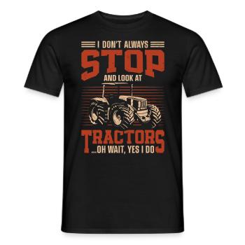 Farming Farmer Vintage Tractor I - Men's T-Shirt - black - Front - AI Model Male 178 light (178cm)