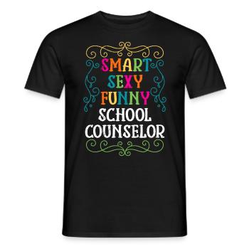 Smart Sexy Funny School Companion - Men's T-Shirt - black - Front - AI Model Male 178 light (178cm)