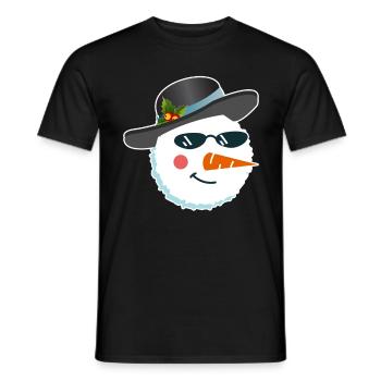 Snowman Face Carnival Ugly Christmas - Men's T-Shirt - black - Front - AI Model Male 178 light (178cm)