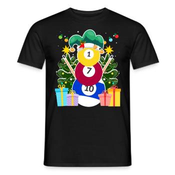 Billiard Kugeln Billard Schneemann Billiard - Männer T-Shirt - Schwarz - Vorne - AI Model Male 178 light (178cm)