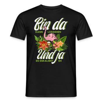 Bin Da Kann Losgehen Jga Flamingo - Männer T-Shirt - Schwarz - Vorne - AI Model Male 178 light (178cm)
