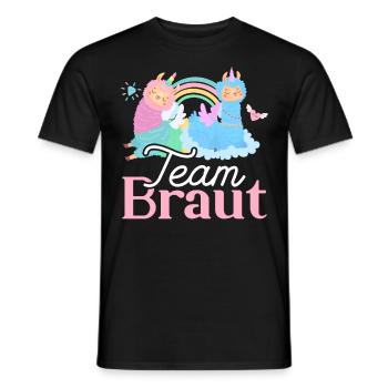 Team Braut ungesellinnen abschied Lama - Männer T-Shirt - Schwarz - Vorne - AI Model Male 178 light (178cm)