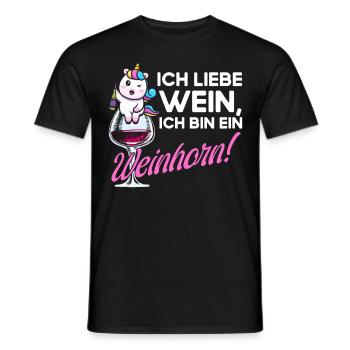 Ich Liebe Wein Ich Bin ein Einhorn - Männer T-Shirt - Schwarz - Vorne - AI Model Male 178 light (178cm)