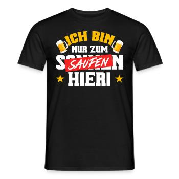 Ich Bin Nur zum Saufen Hier Jungeselle Jga - Männer T-Shirt - Schwarz - Vorne - AI Model Male 178 light (178cm)