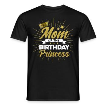 Maman de la princesse d’anniversaire - T-shirt homme - noir - Devant - AI Model Male 178 light (178cm)