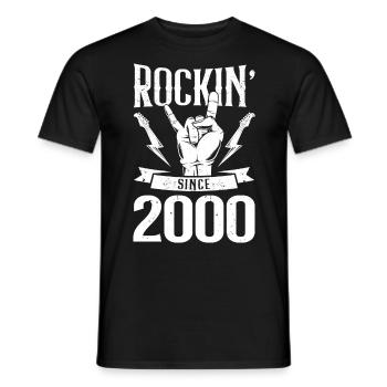 Rockin since 2000 - Männer T-Shirt - Schwarz - Vorne - AI Model Male 178 light (178cm)