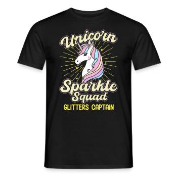 Unicorn Sparkle Squad Cutter Captain - Männer T-Shirt - Schwarz - Vorne - AI Model Male 178 light (178cm)