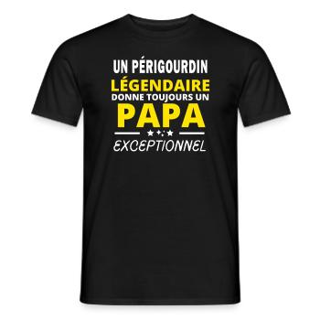 PÉRIGOURDIN légendaire drôle papa exceptionnel - T-shirt homme - noir - Devant - AI Model Male 178 light (178cm)