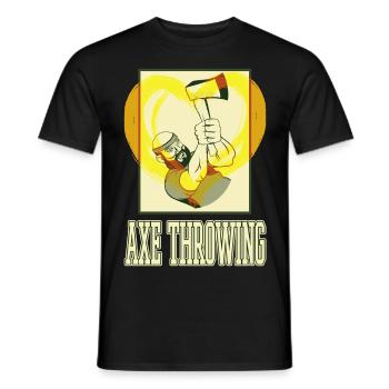 Axe Throwing Axe Throwing Axe Throwing Sport Double Axe - Men's T-Shirt - black - Front - AI Model Male 178 light (178cm)