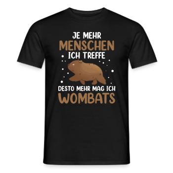 Wombat mehr mögen Beuteltier Wombat - Männer T-Shirt - Schwarz - Vorne - AI Model Male 178 light (178cm)