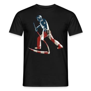 Farming Farmer American Flag Us - Men's T-Shirt - black - Front - AI Model Male 178 light (178cm)