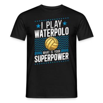 Water Polo Vintage I Play Water - Men's T-Shirt - black - Front - AI Model Male 178 light (178cm)