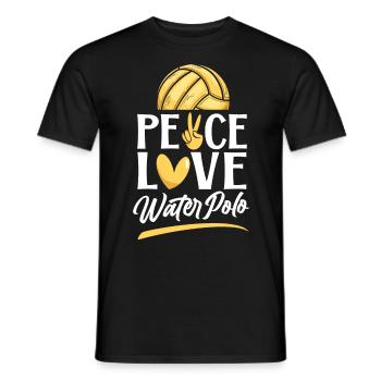 Water Polo Girl Peace Love Water - Men's T-Shirt - black - Front - AI Model Male 178 light (178cm)