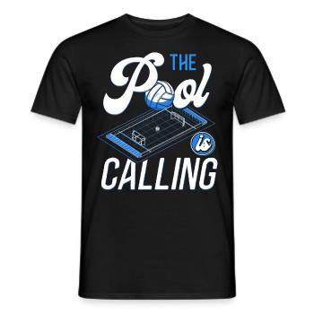 Water Polo The Pool Is Calling And - Men's T-Shirt - black - Front - AI Model Male 178 light (178cm)