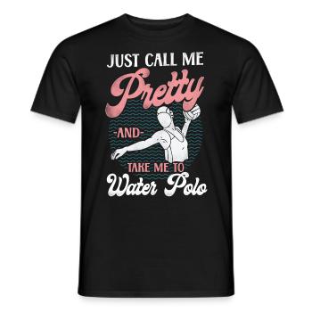 Water Polo Girl Vintage Just Call - Men's T-Shirt - black - Front - AI Model Male 178 light (178cm)
