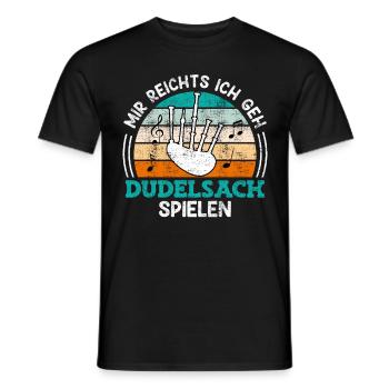 Musicien je suis assez je joue de la cornemuse maintenant - T-shirt homme - noir - Devant - AI Model Male 178 light (178cm)