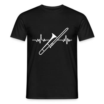 Heartbeat Music My Heart Beats pour trombone - T-shirt homme - noir - Devant - AI Model Male 178 light (178cm)