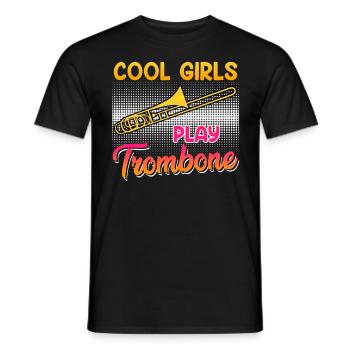 Musicien Les filles cool jouent du trombone - T-shirt homme - noir - Devant - AI Model Male 178 light (178cm)