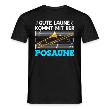 L’humeur du musicien vient avec le trombone - T-shirt homme - noir - Devant - AI Model Male 178 light (178cm)