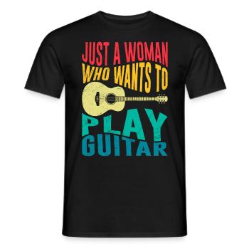 Musicien Seulement une femme qui aime jouer de la guitare - T-shirt homme - noir - Devant - AI Model Male 178 light (178cm)