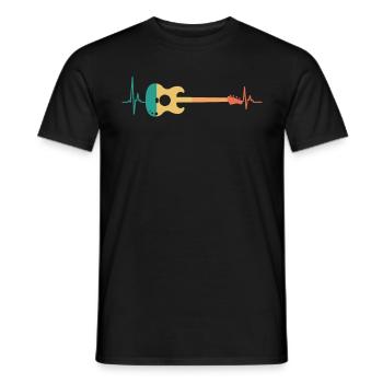 Musicien Professeur de musique mon cœur bat pour guitare - T-shirt homme - noir - Devant - AI Model Male 178 light (178cm)