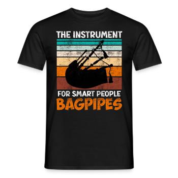 L’instrument pour les gens intelligents Cornemuse - T-shirt homme - noir - Devant - AI Model Male 178 light (178cm)
