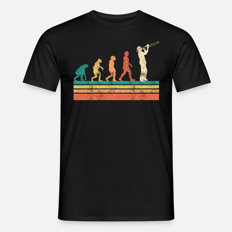 Musiker Posaunist die Evolution Posaune - Männer T-Shirt - Schwarz