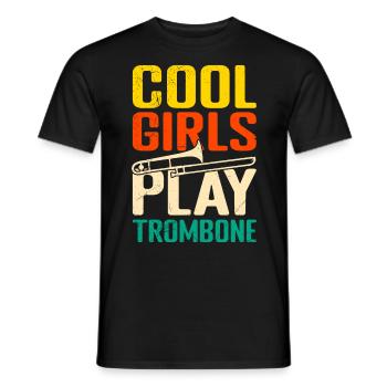 Musicien Les filles cool jouent du trombone - T-shirt homme - noir - Devant - AI Model Male 178 light (178cm)