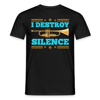 Tromboniste Musicien Je détruis le calme avec le trombone - T-shirt homme - noir - Devant - AI Model Male 178 light (178cm)