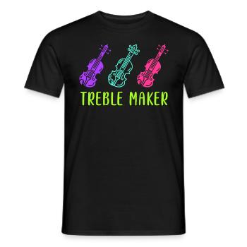 Treble clef treble soprano violin first violin - Men's T-Shirt - black - Front - AI Model Male 178 light (178cm)