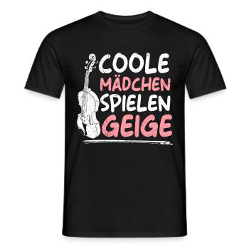 Musician Cool girls play violin - Men's T-Shirt - black - Front - AI Model Male 178 light (178cm)