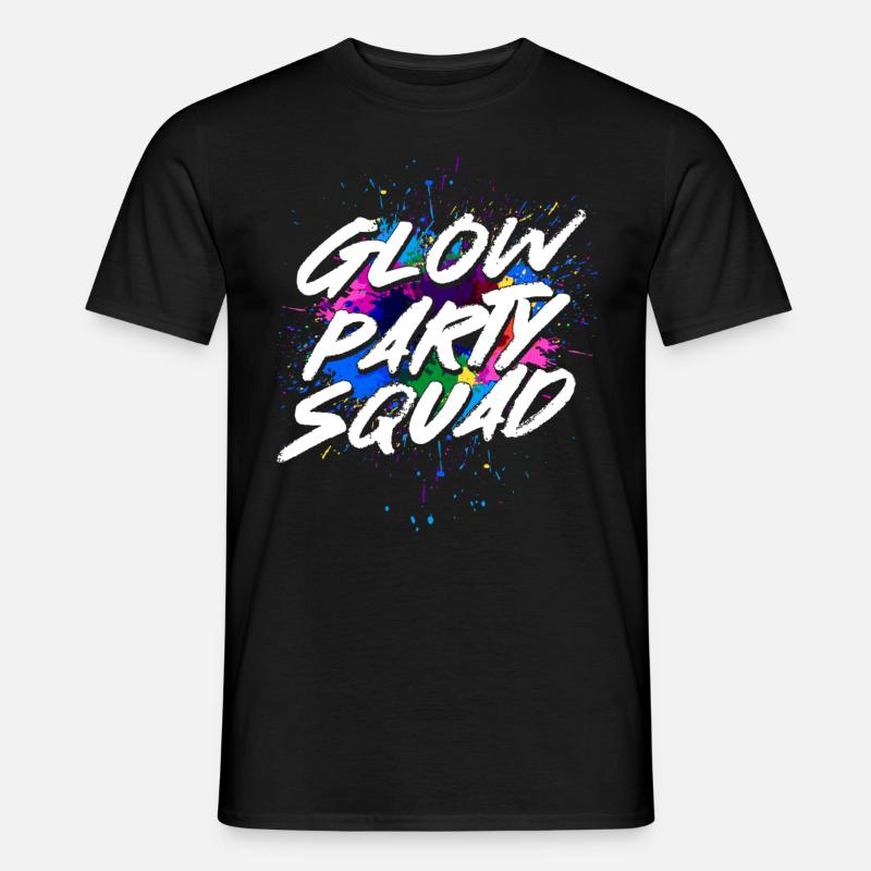 Glow Party Squad - Männer T-Shirt - Schwarz