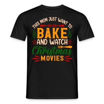 Christmas Baking Mother - Men's T-Shirt - black - Front - AI Model Male 178 light (178cm)
