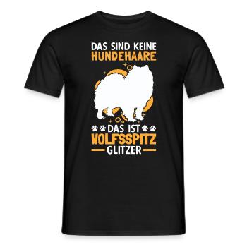 Wolfsspitz Glitzer deutscher Spitz Keeshond - Männer T-Shirt - Schwarz - Vorne - AI Model Male 178 light (178cm)
