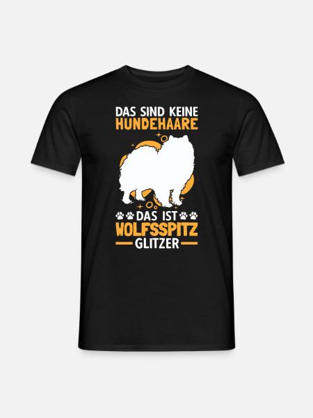 Wolfsspitz Glitzer deutscher Spitz Keeshond - Männer T-Shirt - Schwarz