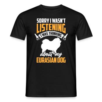 Eurasier was distracted Eurasian Dog - Men's T-Shirt - black - Front - AI Model Male 178 light (178cm)