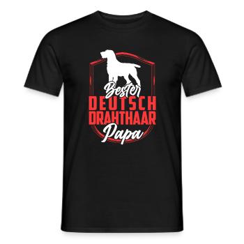 Deutsch Drahthaar Papa Deutsch Drahthaar - Männer T-Shirt - Schwarz - Vorne - AI Model Male 178 light (178cm)
