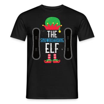 Snowboarder The Snowboarding Elf Sports d’hiver - T-shirt homme - noir - Devant - AI Model Male 178 light (178cm)