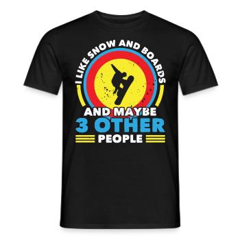 Snowboarding Snow And Boards Snowboarder Winter - Männer T-Shirt - Schwarz - Vorne - AI Model Male 178 light (178cm)