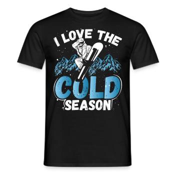 Snowboarding I Love The Cold Season Snowboarder - Men's T-Shirt - black - Front - AI Model Male 178 light (178cm)