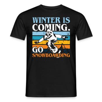 Snowboarder Winter Coming Go Snowboarding - Männer T-Shirt - Schwarz - Vorne - AI Model Male 178 light (178cm)
