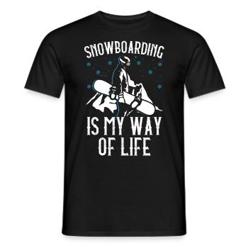 Snowboarding Is My Way Of Life Snowboarder - Men's T-Shirt - black - Front - AI Model Male 178 light (178cm)